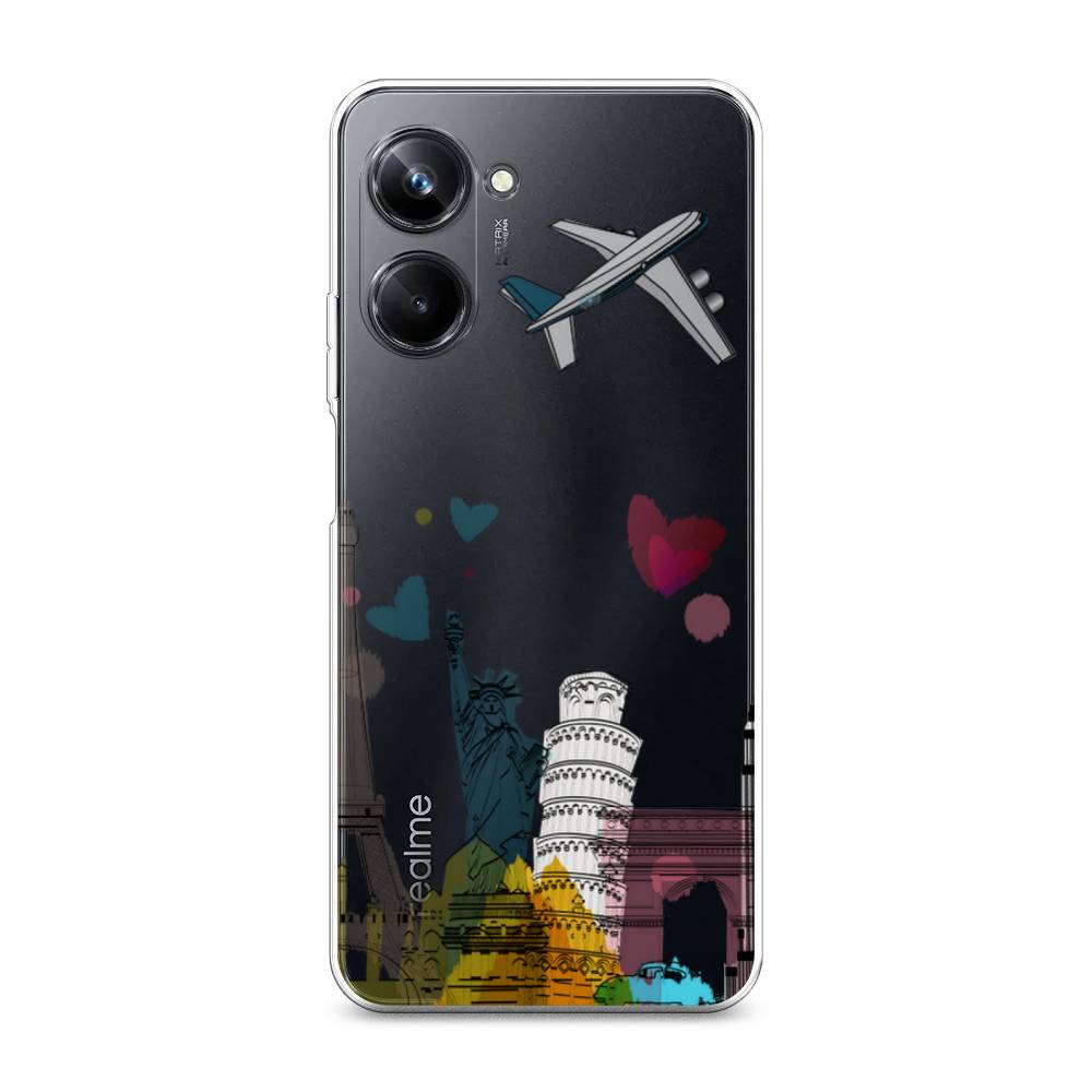 

Чехол Awog на Realme 10 Pro "Самолет путешествий", Желтый, 2512550-10