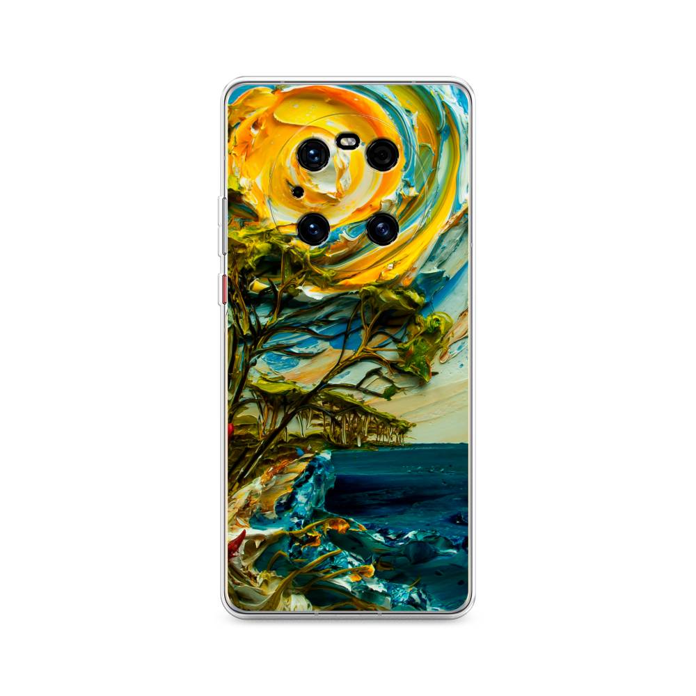 

Чехол на Huawei Mate 40 Pro "Солнце живопись", Желтый;синий, 6104450-4