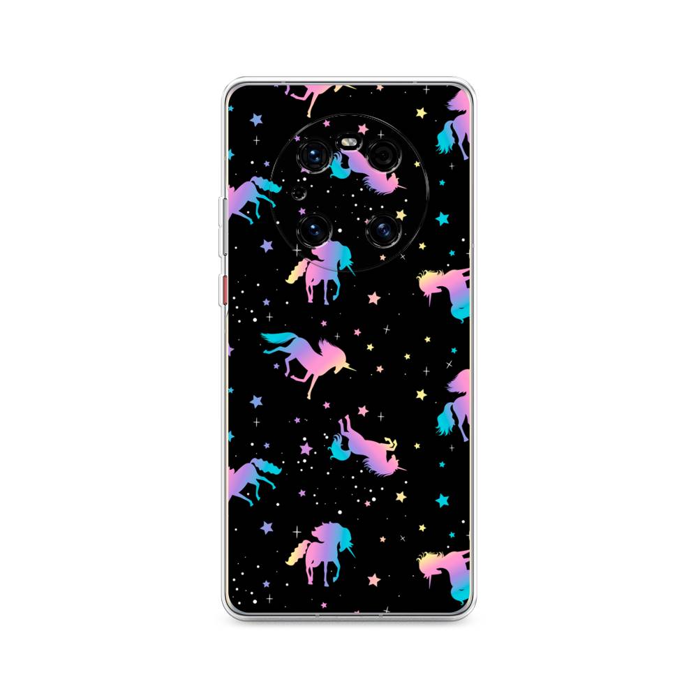 

Чехол на Huawei Mate 40 Pro "Единороги градиент", Черный;розовый;голубой, 6104450-1