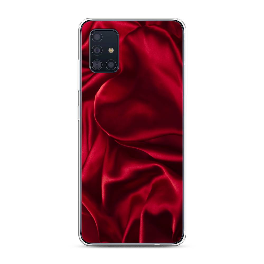 фото Силиконовый чехол "текстура красный шелк" на samsung galaxy a51 awog
