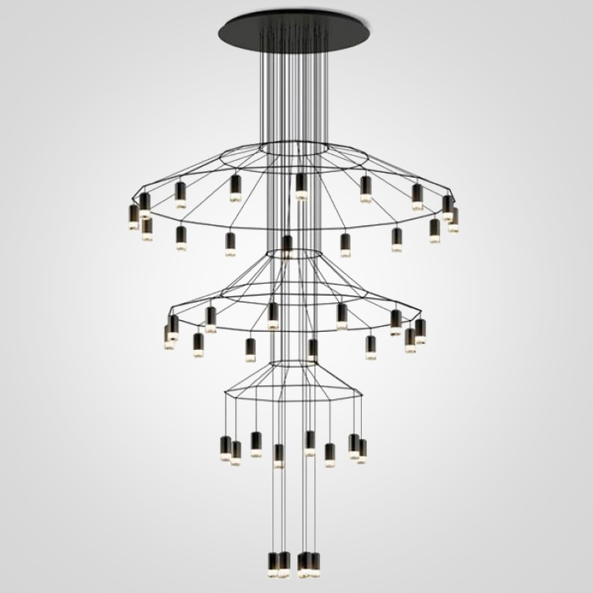 фото Люстра vibia wireflow chandelier 0378 led suspension 42 lamp imperiumloft