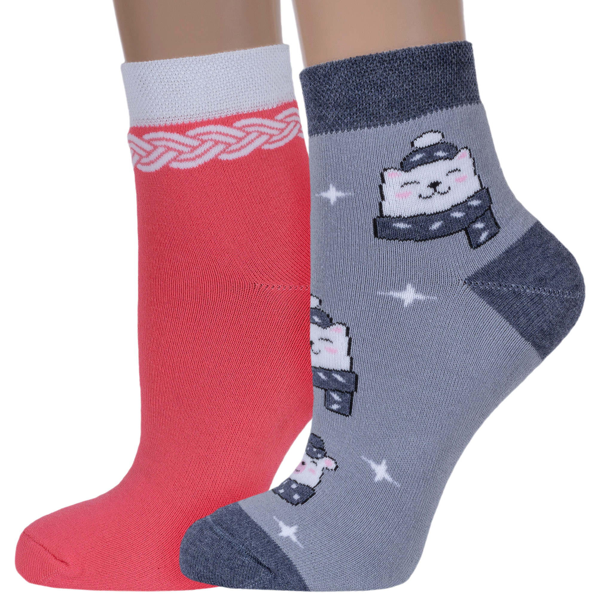 

Комплект носков женских Брестский чулочный комбинат 2-14С1407 разноцветных 25, Розовый;серый, 2-14С1407