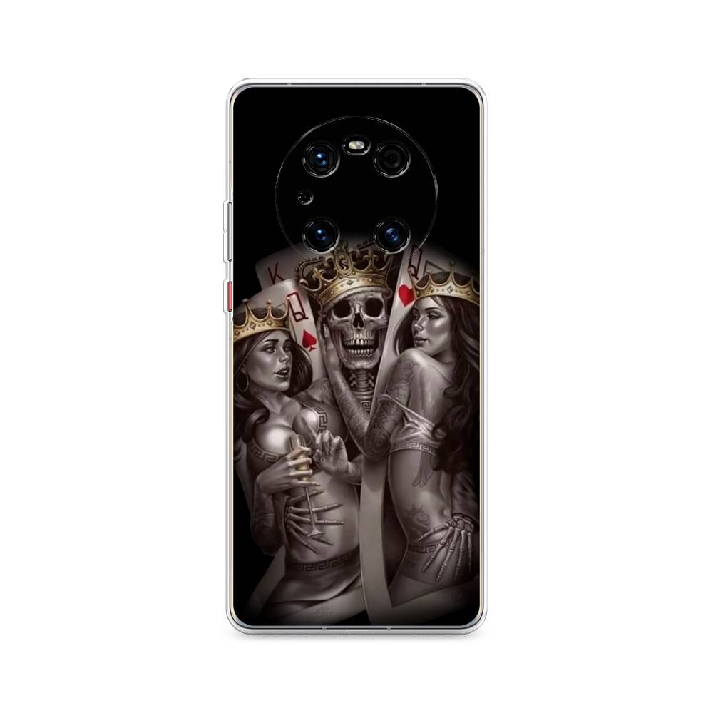 

Чехол на Huawei Mate 40 Pro "Карты король и королевы", Серый;желтый, 6104450-6