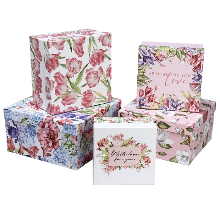 

Дарите Счастье Набор подарочных коробок 5 в 1 «Цветочный сад», 14 х 14 х 822 х 22 х 12 см, Разноцветный