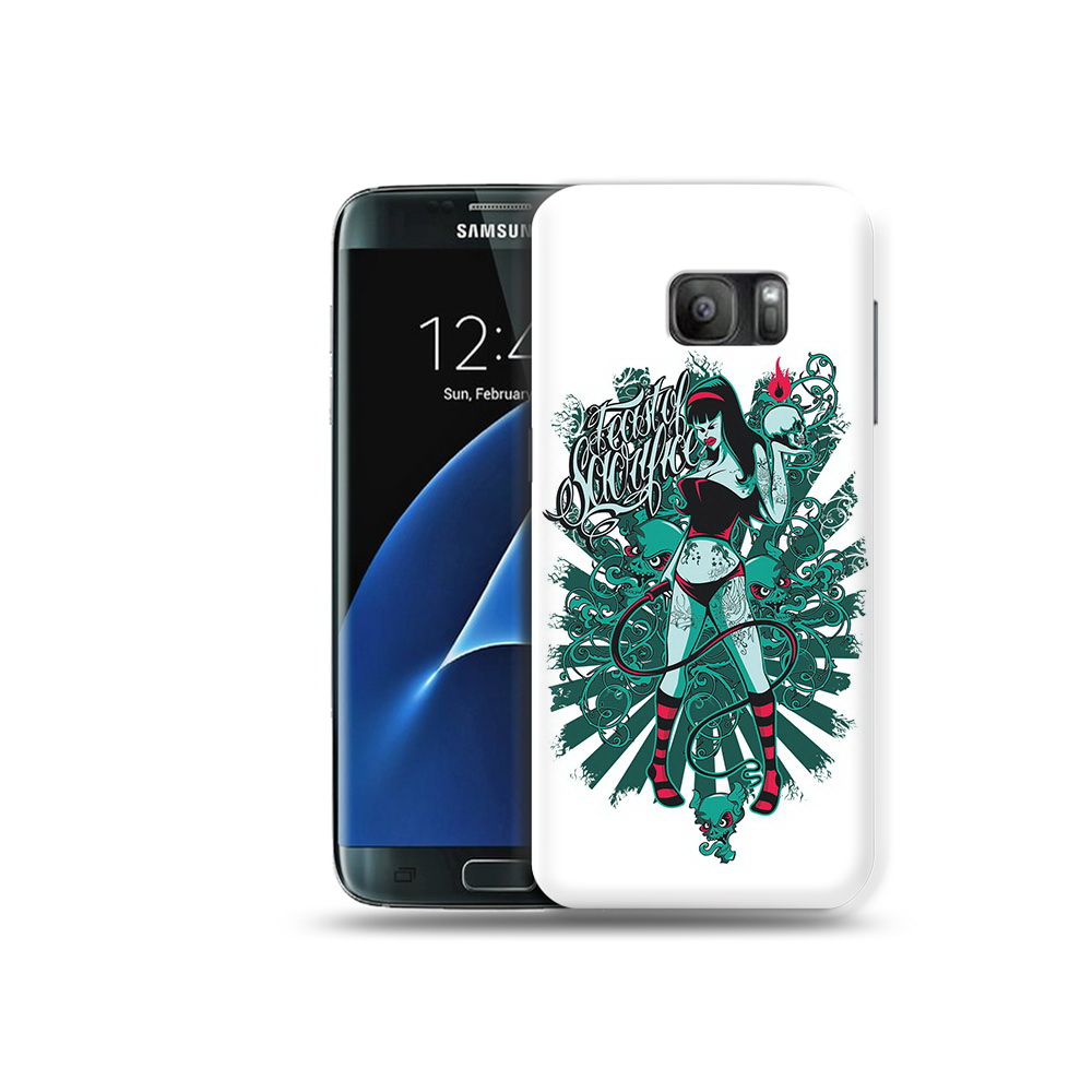 Чехол MyPads Tocco для Samsung Galaxy S7 нарисованная девушка в татуировках