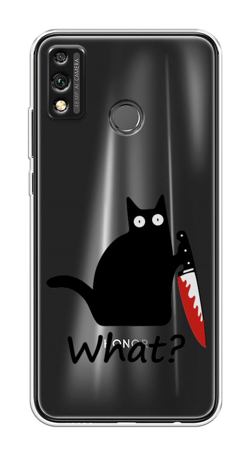 

Чехол на Honor 9X Lite "Котик с ножом", Черный;красный, 6104250-6