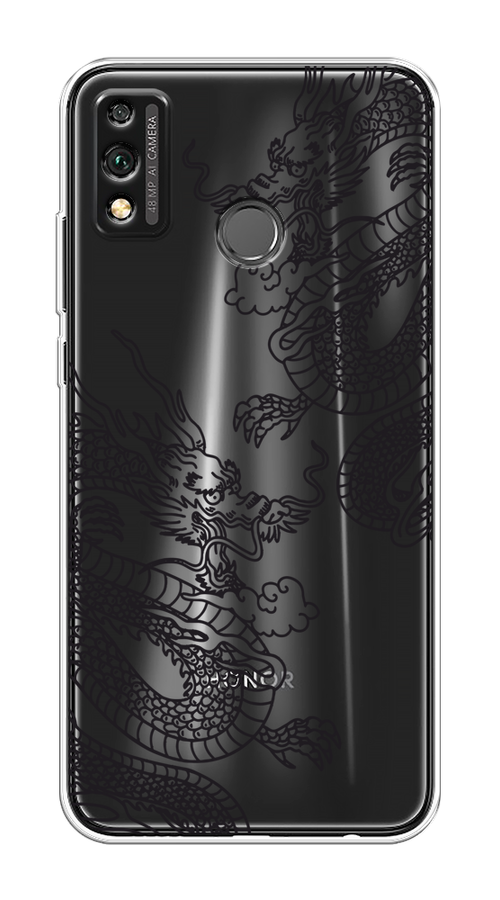 

Чехол на Honor 9X Lite "Два китайских дракона", Серый;черный, 6104250-1