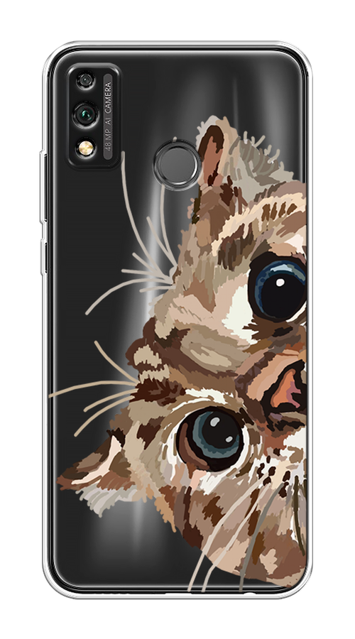 

Чехол на Honor 9X Lite "Любопытный кот", Коричневый;синий;черный, 6104250-1