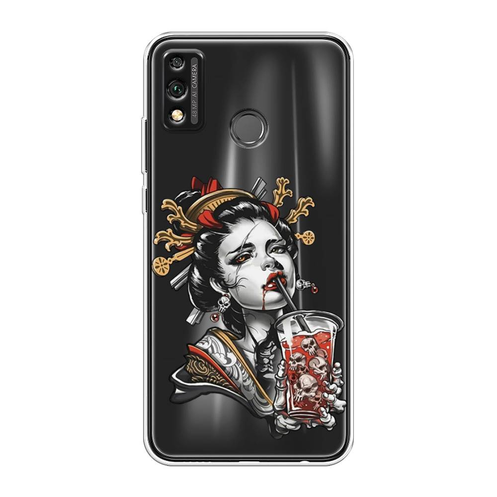 

Чехол на Honor 9X Lite "Опасная гейша", Красный;черный;серый, 6104250-4