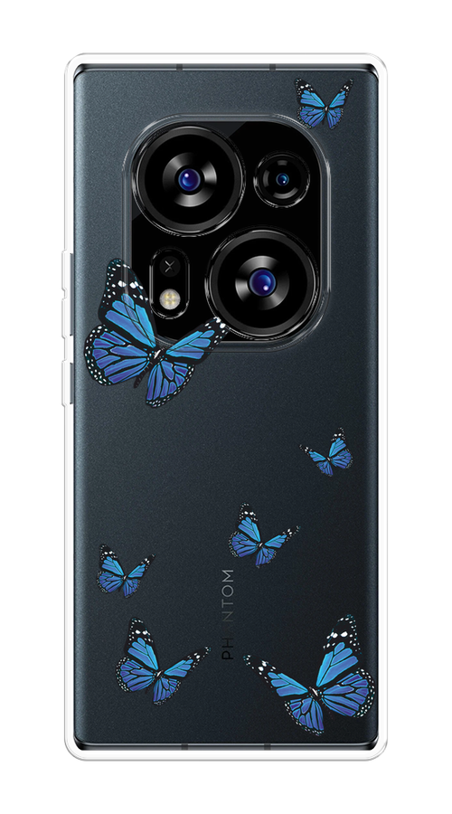 

Чехол на Tecno Phantom X2/X2 Pro "Blue butterflies", Синий;черный, 303350-1
