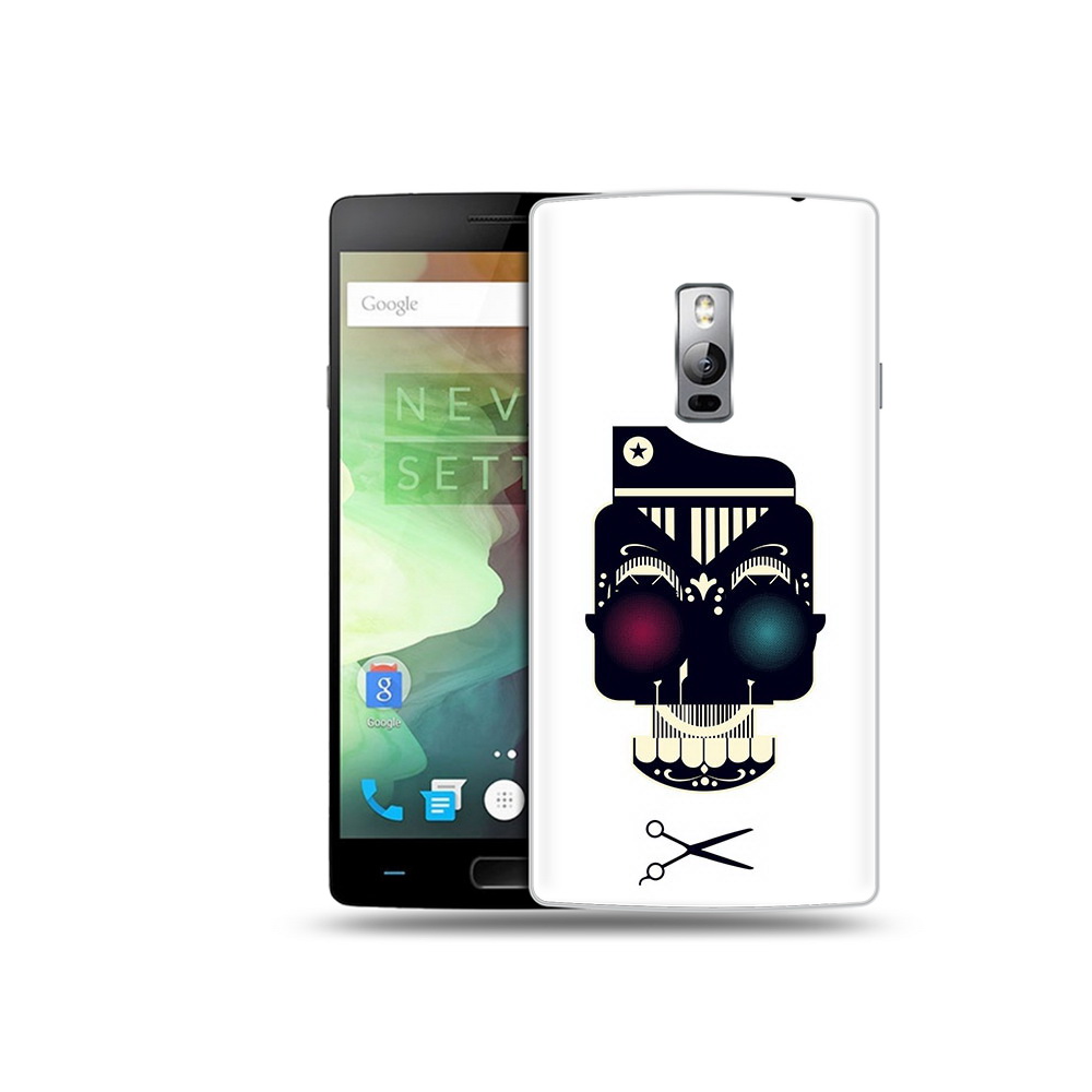 

Чехол MyPads Tocco для OnePlus 2 черно белый скелет с яркими глазами, Прозрачный, Tocco