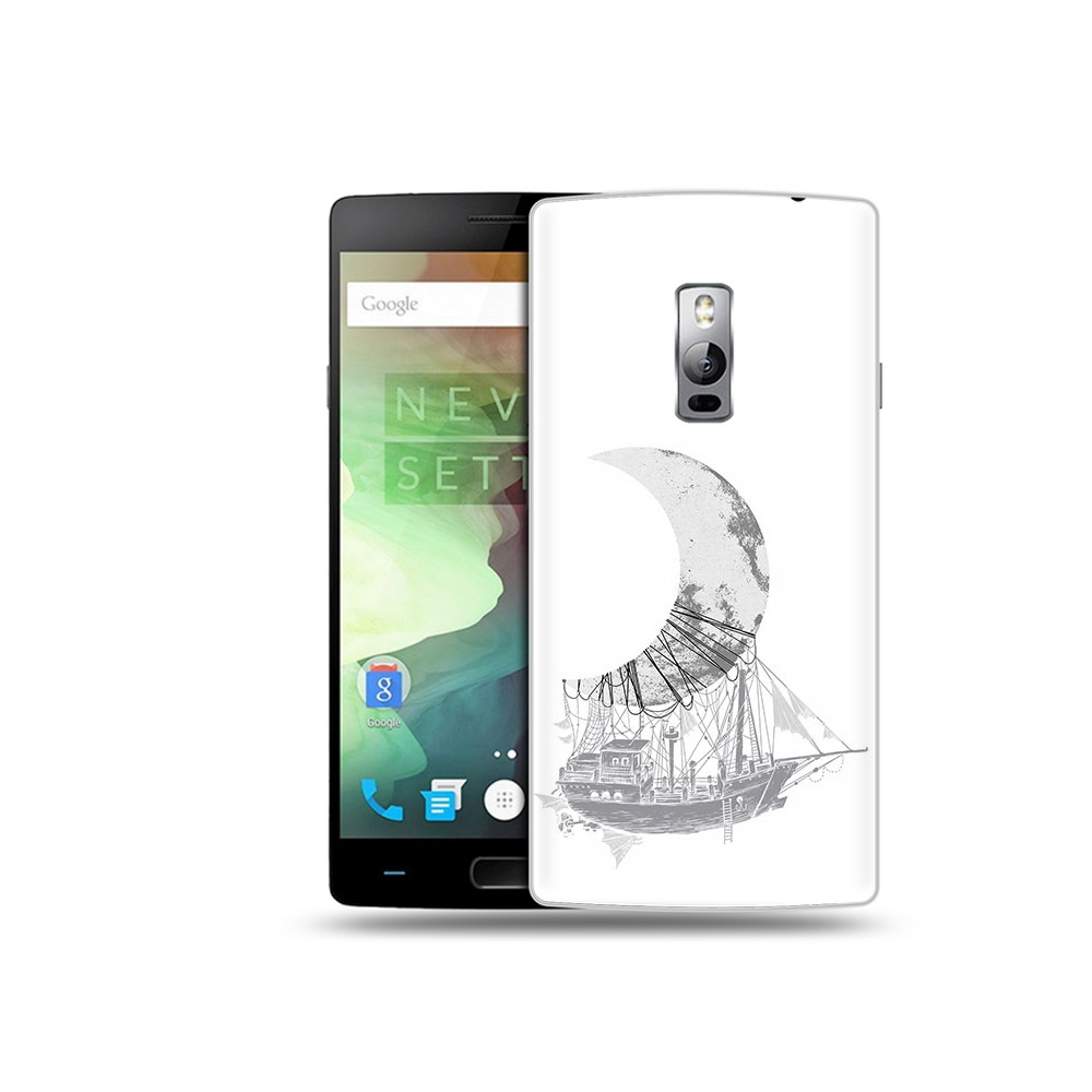 

Чехол MyPads Tocco для OnePlus 2 черно белый корабль полумесяц, Прозрачный, Tocco