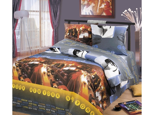 фото Постельное белье 1,5 спальный миланика ночной город