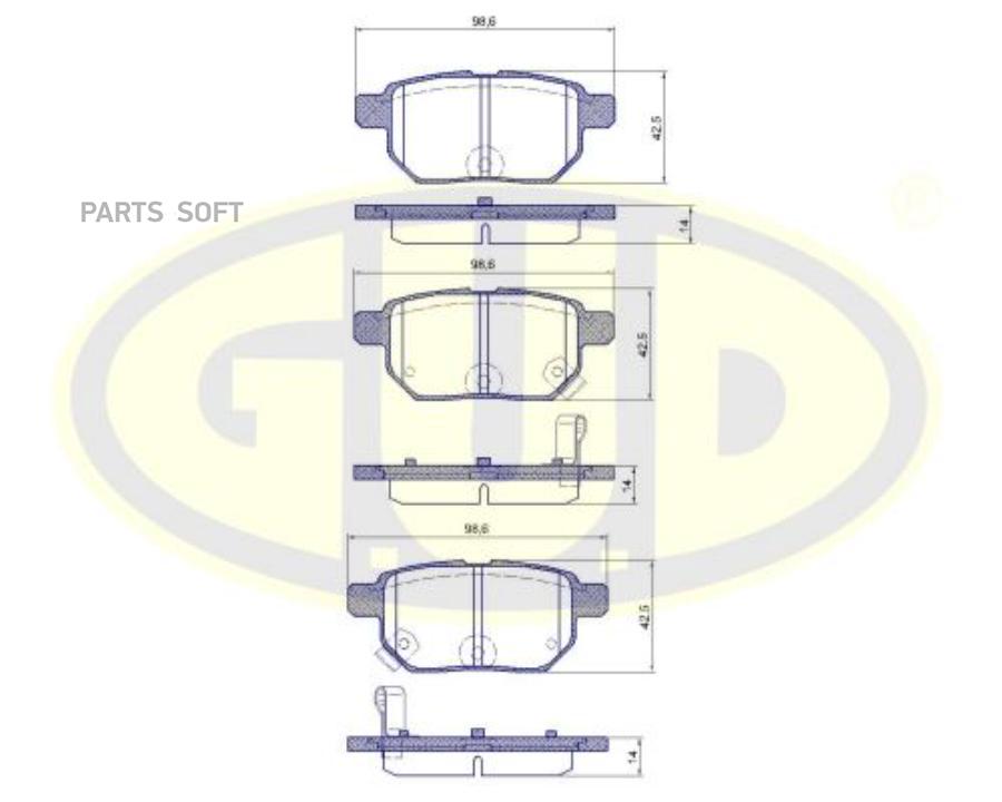 

Колодки Зад Toy Auris/Prius/Iq 1.0-1.8/Hybrid/1.4-2.0d-4d 07 G.U.D GBP128602 К-Т