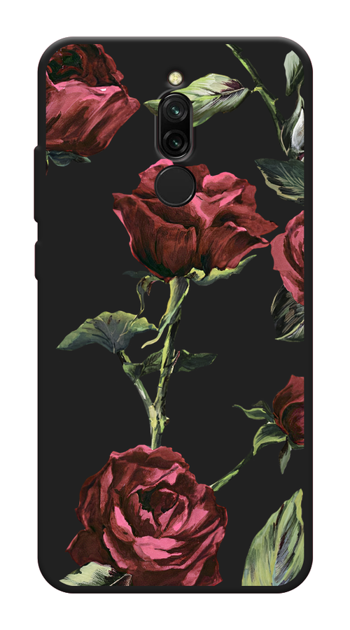 

Чехол Awog на Xiaomi Redmi 8 "Бордовые розы фон", Бордовый, 37152-1