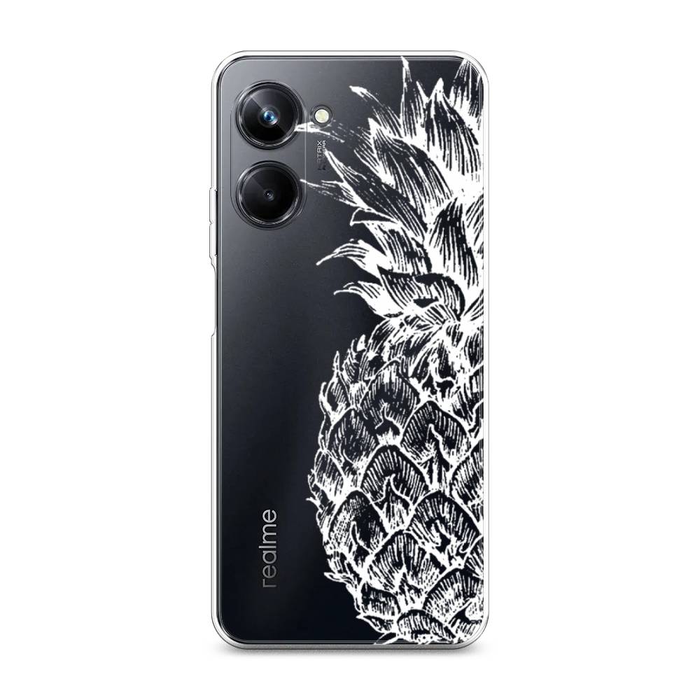 

Чехол Awog на Realme 10 Pro "Ананас графика белая", Белый, 2512550-10