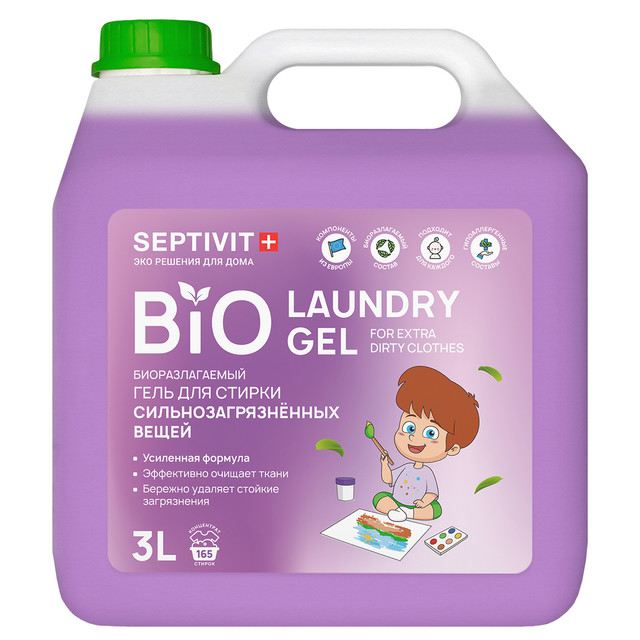 фото Гель для стирки сильно загрязненных вещей septivit premium 3л