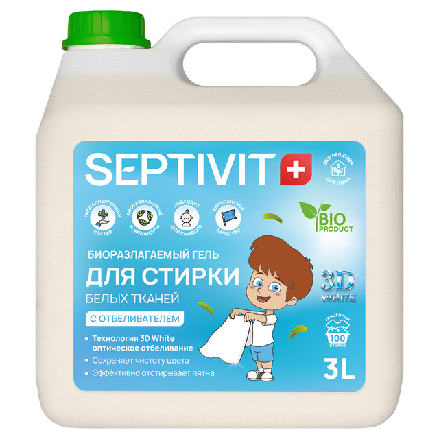 фото Гель для стирки белых вещей septivit premium 3л