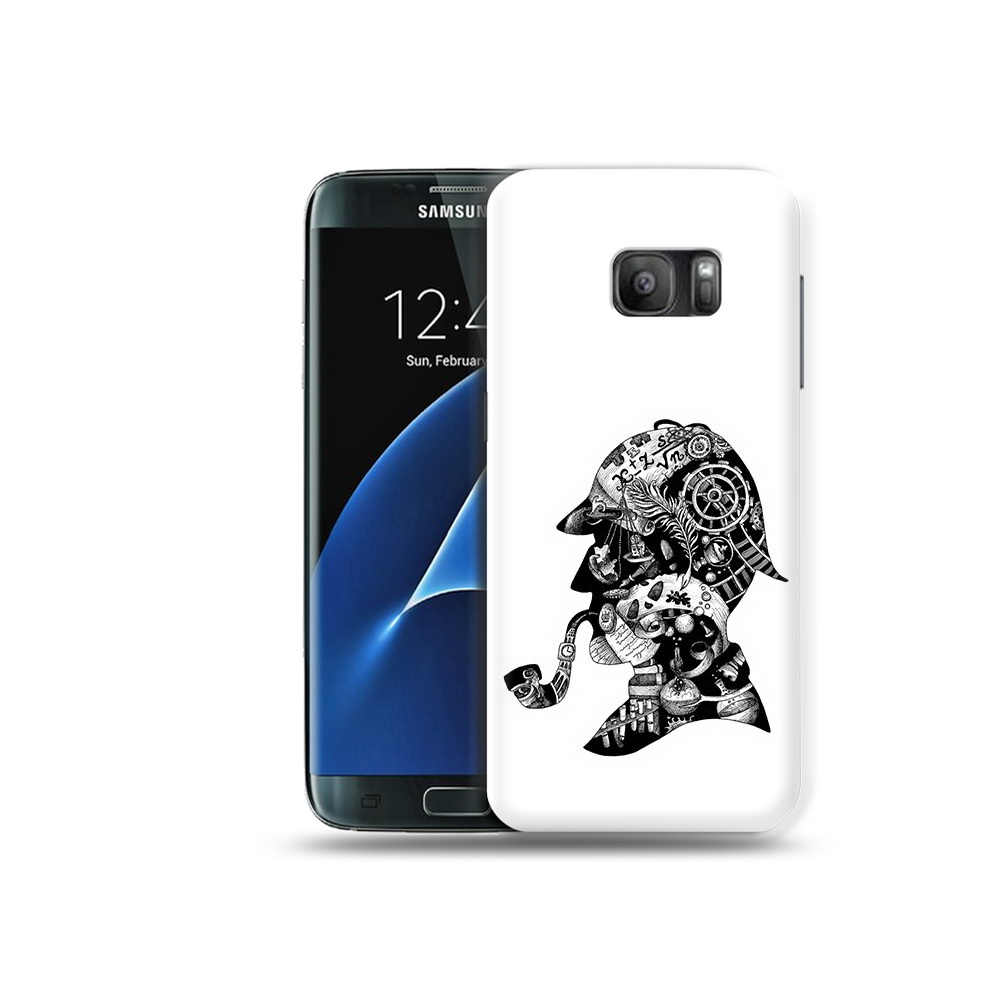 

Чехол MyPads Tocco для Samsung Galaxy S7 мужчина с трубкой абстракция, Прозрачный, Tocco