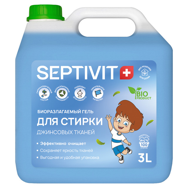 фото Гель для стирки джинсовых вещей septivit premium 3л