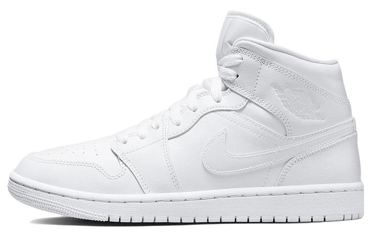 

Кеды унисекс Jordan Air Jordan 1 Mid Triple White белые 40 EU, Белый, Air Jordan 1 Mid Triple White