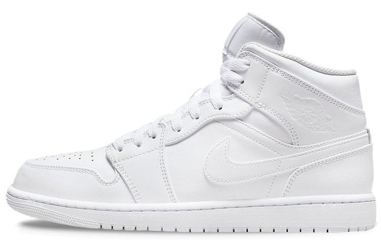 

Кеды унисекс Jordan Air Jordan 1 mid triple white белые 44.5 EU, Белый, Air Jordan 1 mid triple white