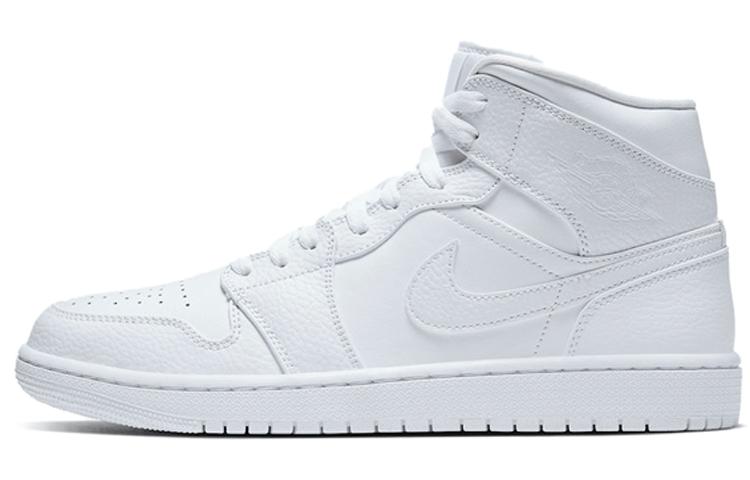 

Кеды унисекс Jordan Air Jordan 1 mid triple white белые 45.5 EU, Белый, Air Jordan 1 mid triple white