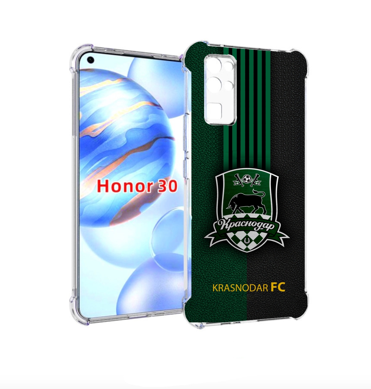 

Чехол бампер MyPads фк краснодар мужской для Honor 30 (BMH-AN10), Прозрачный, Tocco