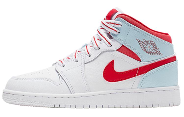 

Кеды унисекс Jordan Air Jordan 1 Mid TOPAZ MIST GS белые 40 EU, Белый, Air Jordan 1 Mid TOPAZ MIST GS