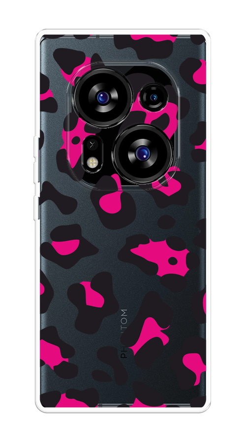 

Чехол на Tecno Phantom X2/X2 Pro "Pink cow spots", Черный;розовый, 303350-1