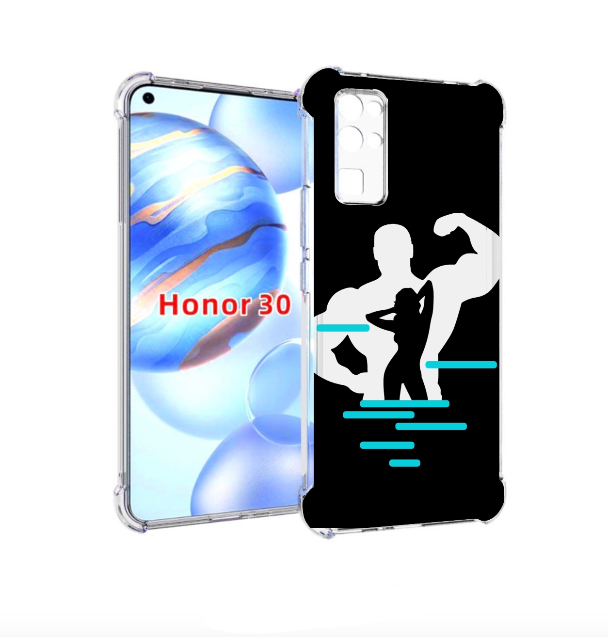 

Чехол бампер MyPads фитнес-тренировка для Honor 30 (BMH-AN10) пр, Прозрачный, Tocco