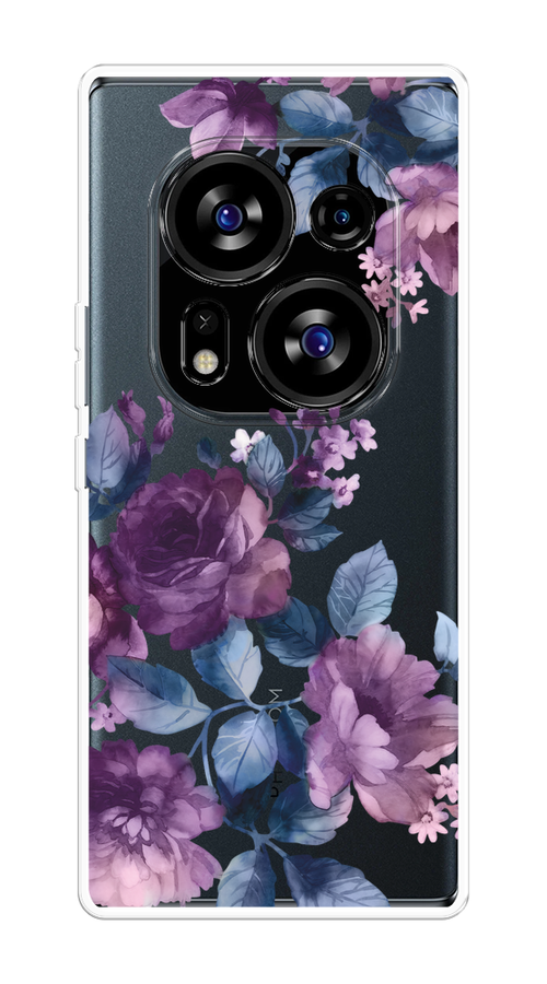 

Чехол на Tecno Phantom X2/X2 Pro "Purple Blossoms", Синий;фиолетовый, 303350-1