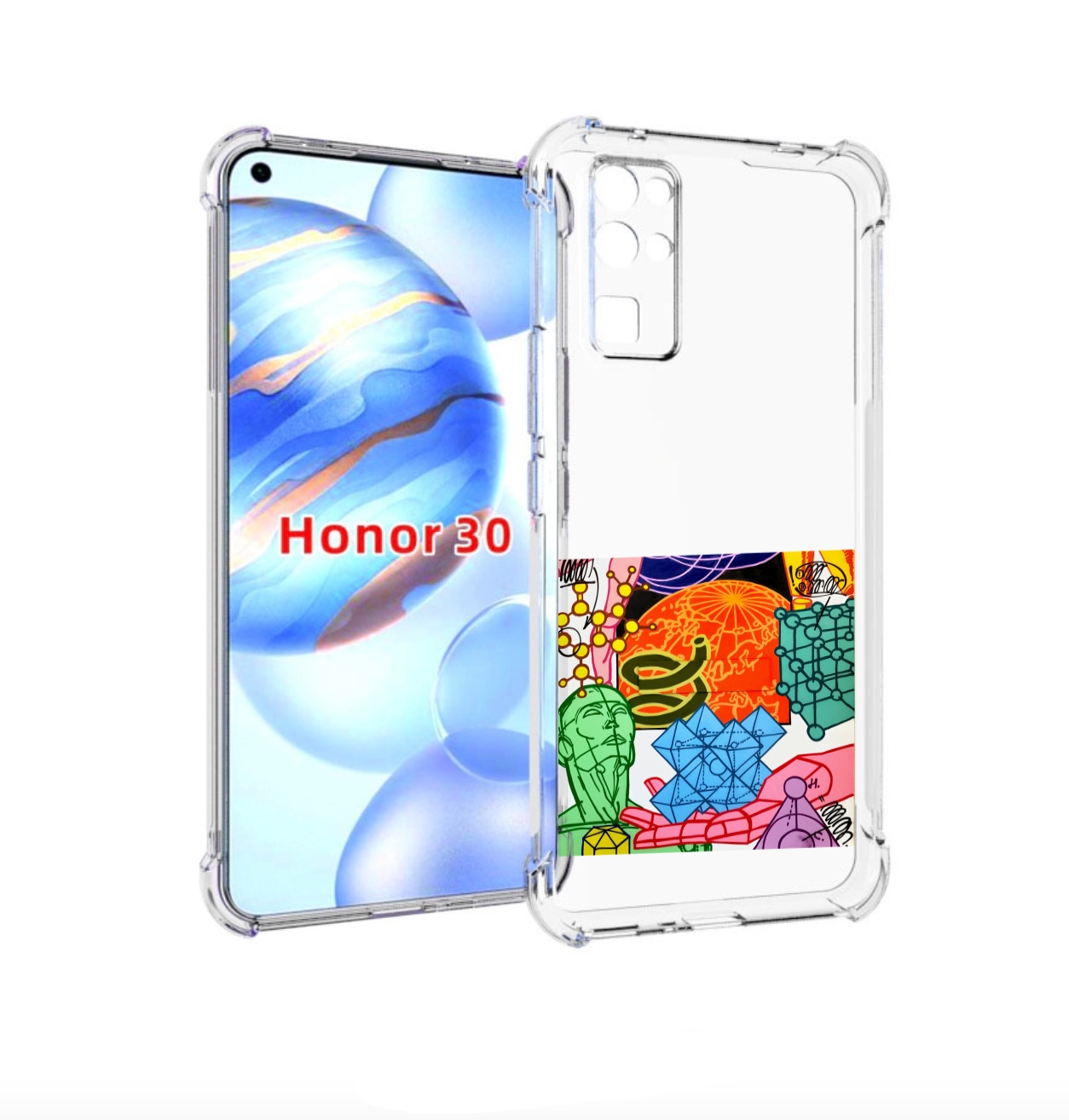 

Чехол бампер MyPads физика-химия для Honor 30 (BMH-AN10) противо, Прозрачный, Tocco