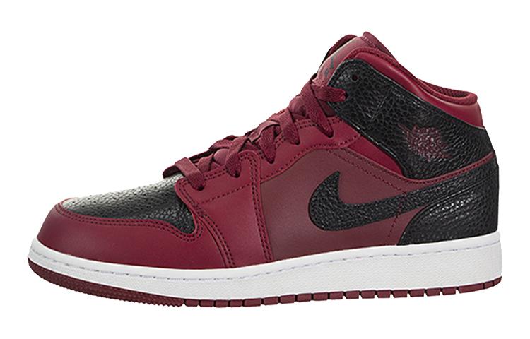 

Кеды унисекс Jordan Air Jordan 1 Mid Team Red Black GS красные 37.5 EU, Красный, Air Jordan 1 Mid Team Red Black GS