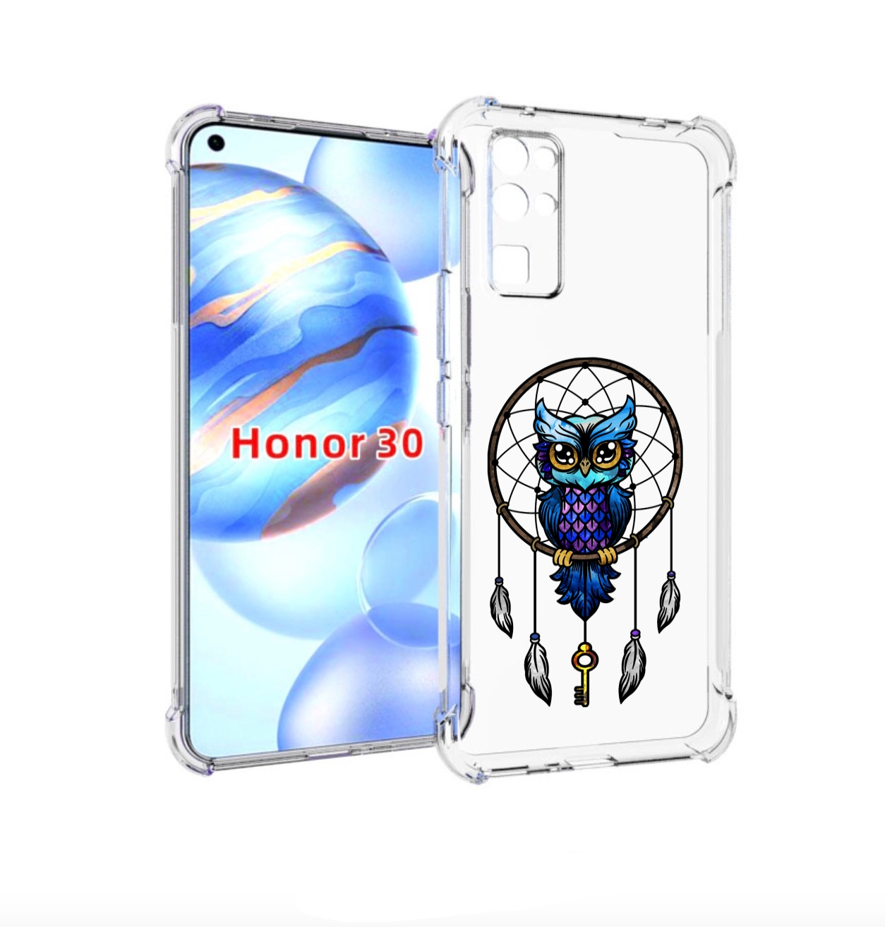

Чехол бампер MyPads умная-фиолетовая-сова для Honor 30 (BMH-AN10, Прозрачный, Tocco
