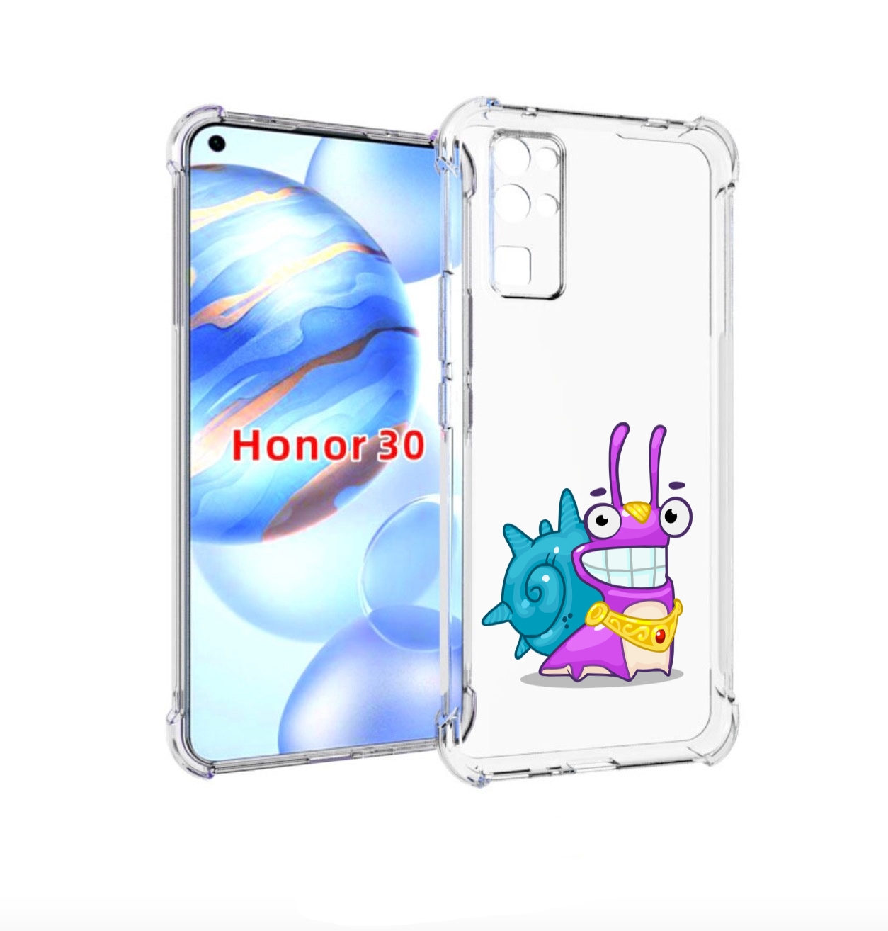 Чехол бампер MyPads улитка-принц для Honor 30 (BMH-AN10) противо