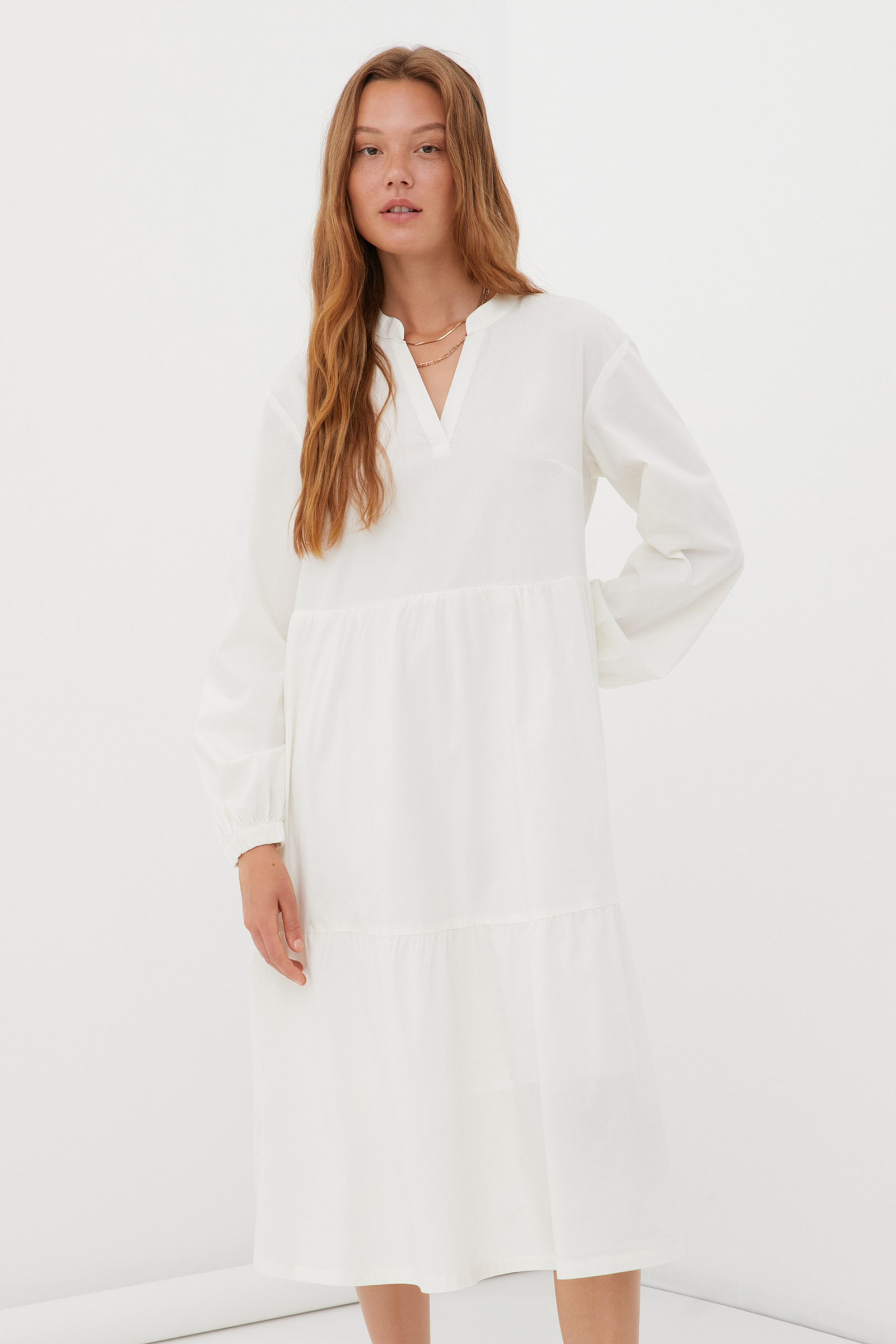 

Платье женское Finn Flare FSC110216 белое L, FSC110216