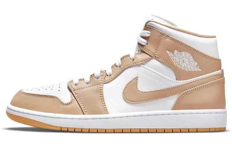 

Кеды унисекс Jordan Air Jordan 1 mid tan gum бежевые 45.5 EU, Бежевый, Air Jordan 1 mid tan gum