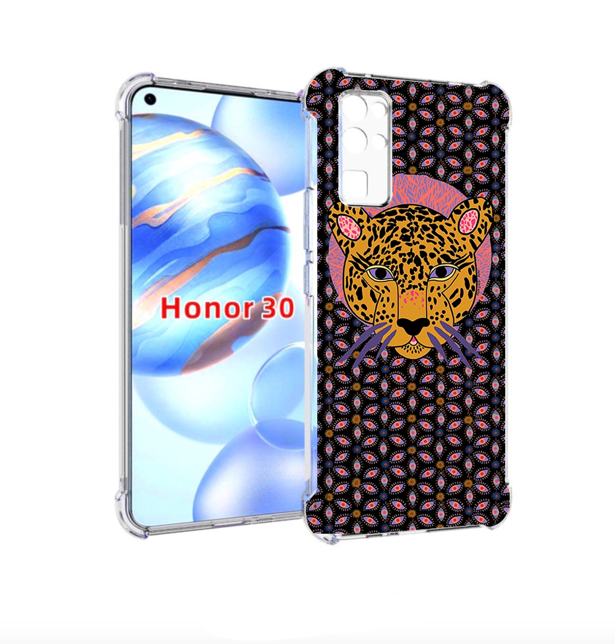

Чехол бампер MyPads тигр-в-глазах для Honor 30 (BMH-AN10) против, Прозрачный, Tocco