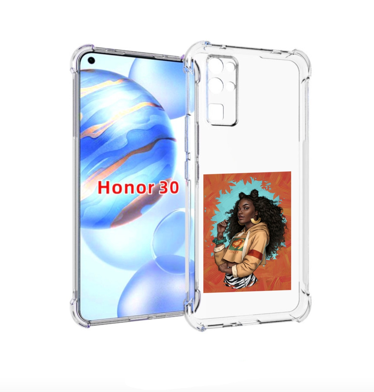 

Чехол бампер MyPads темная-девушка женский для Honor 30 (BMH-AN1, Прозрачный, Tocco