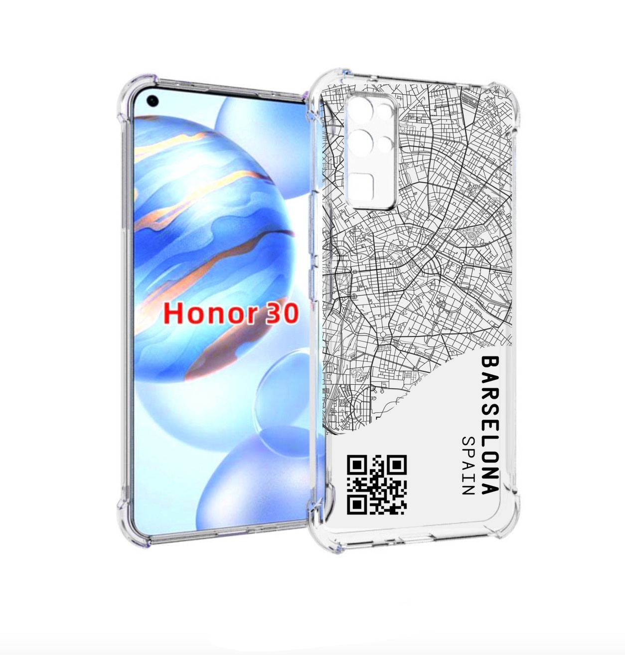 

Чехол бампер MyPads схема-барселона для Honor 30 (BMH-AN10) прот, Прозрачный, Tocco