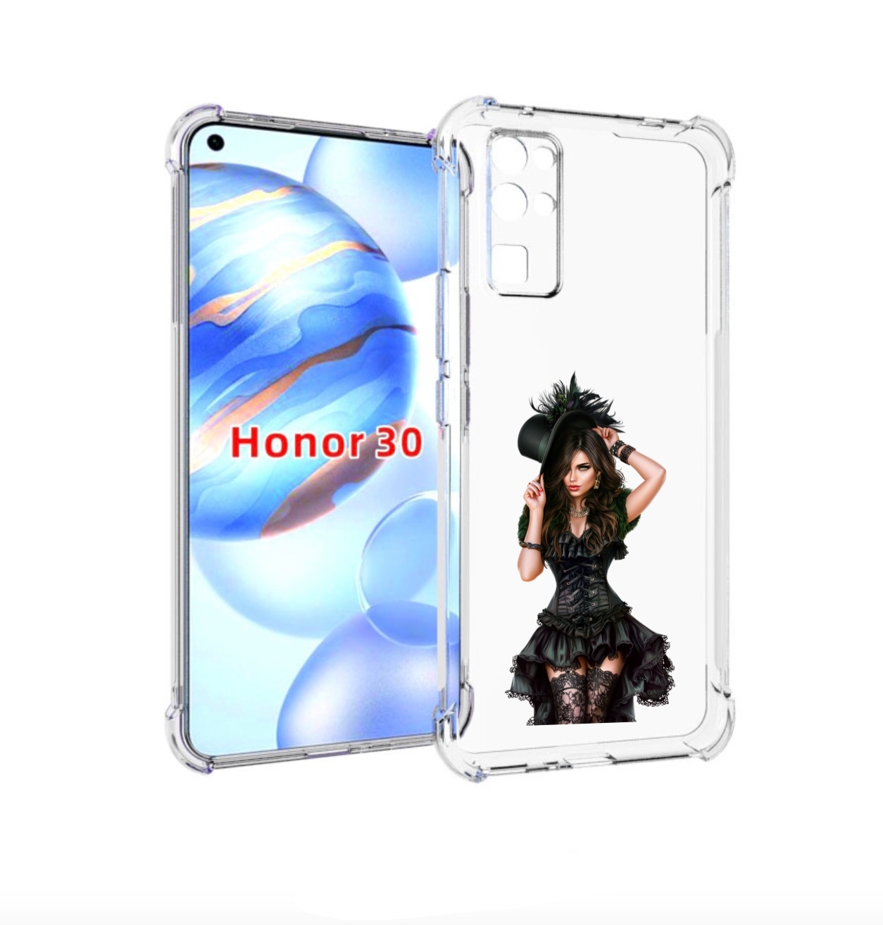 

Чехол бампер MyPads стройная-девушка-в-черном-платье для Honor 3, Прозрачный, Tocco