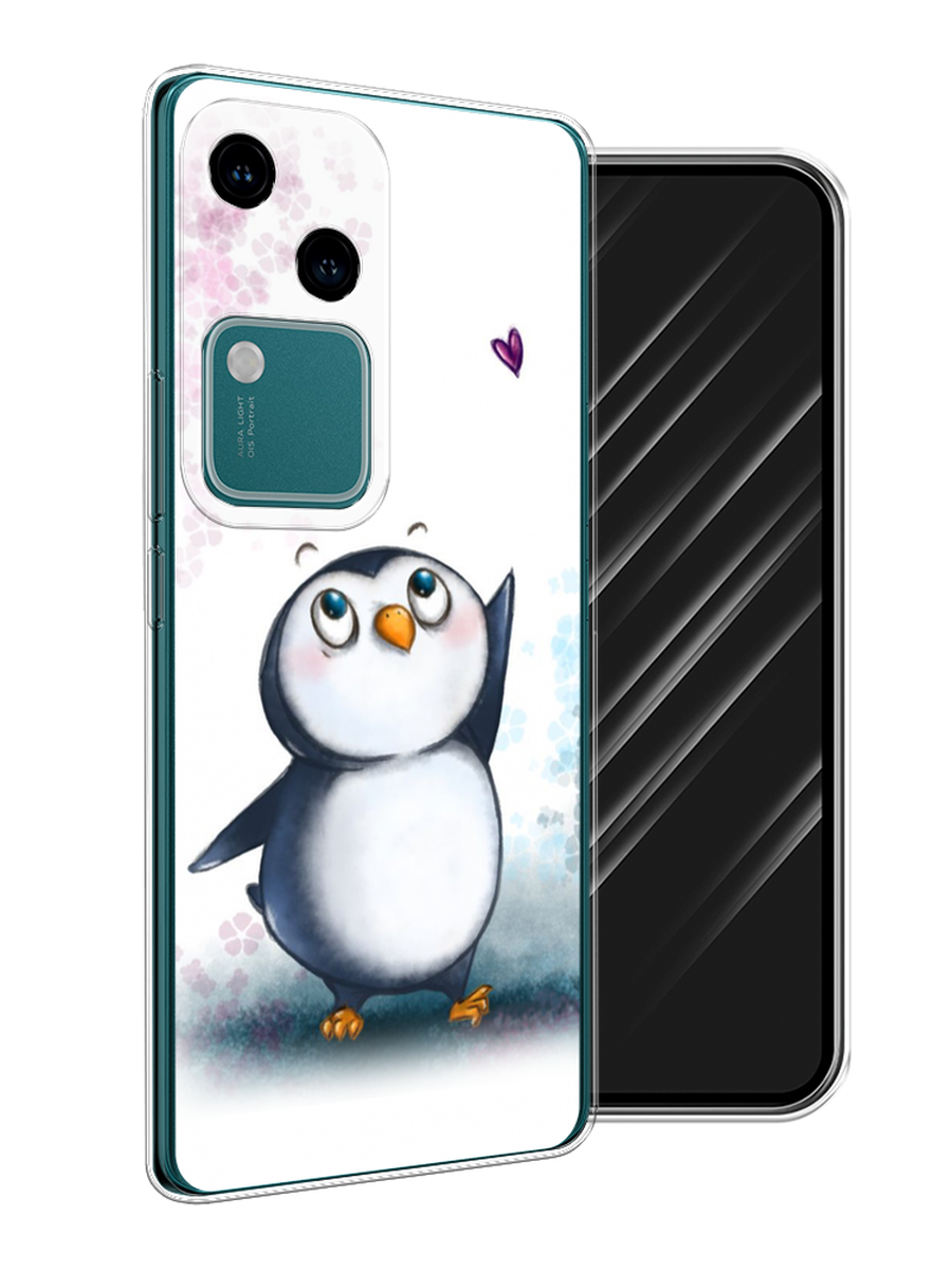 

Чехол Awog на Vivo V30/S18 "Пингвин и сердечко", Белый, 2610150-1