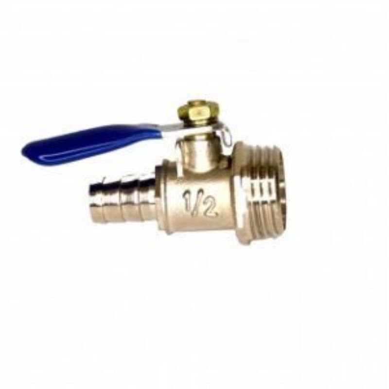 

Кран шаровый, никелированная латунь, резьба 1/2 (папа), выход под трубку 10 мм, Серебристый