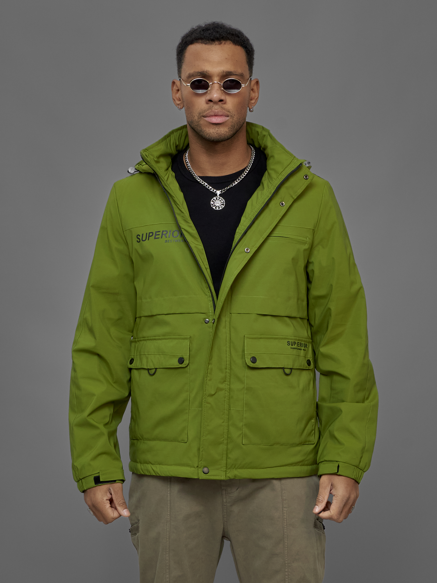 

Куртка мужская NoBrand OI-88029 зеленая L, Зеленый, OI-88029