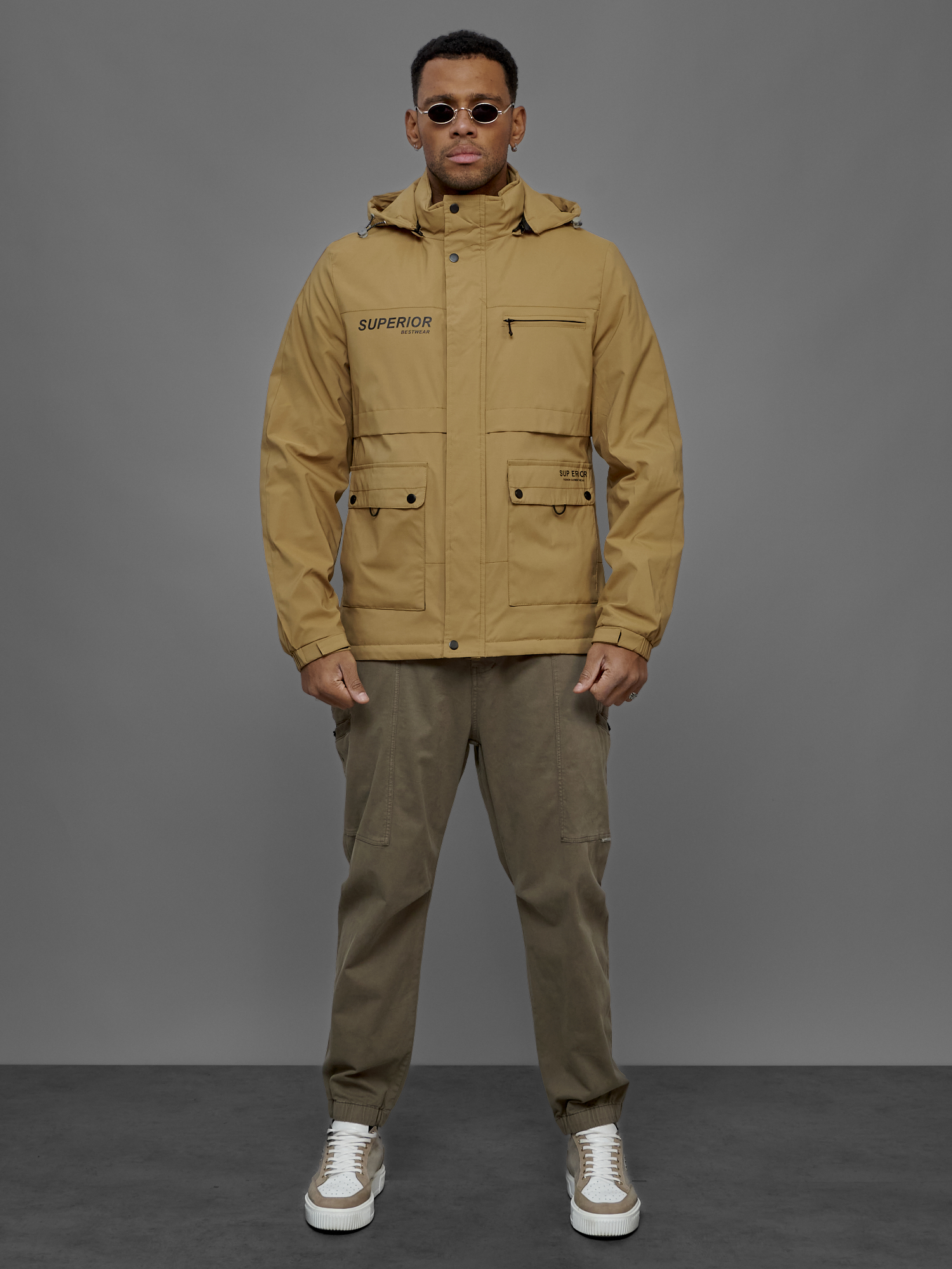 

Куртка мужская NoBrand OI-88029 бежевая XL, Бежевый, OI-88029