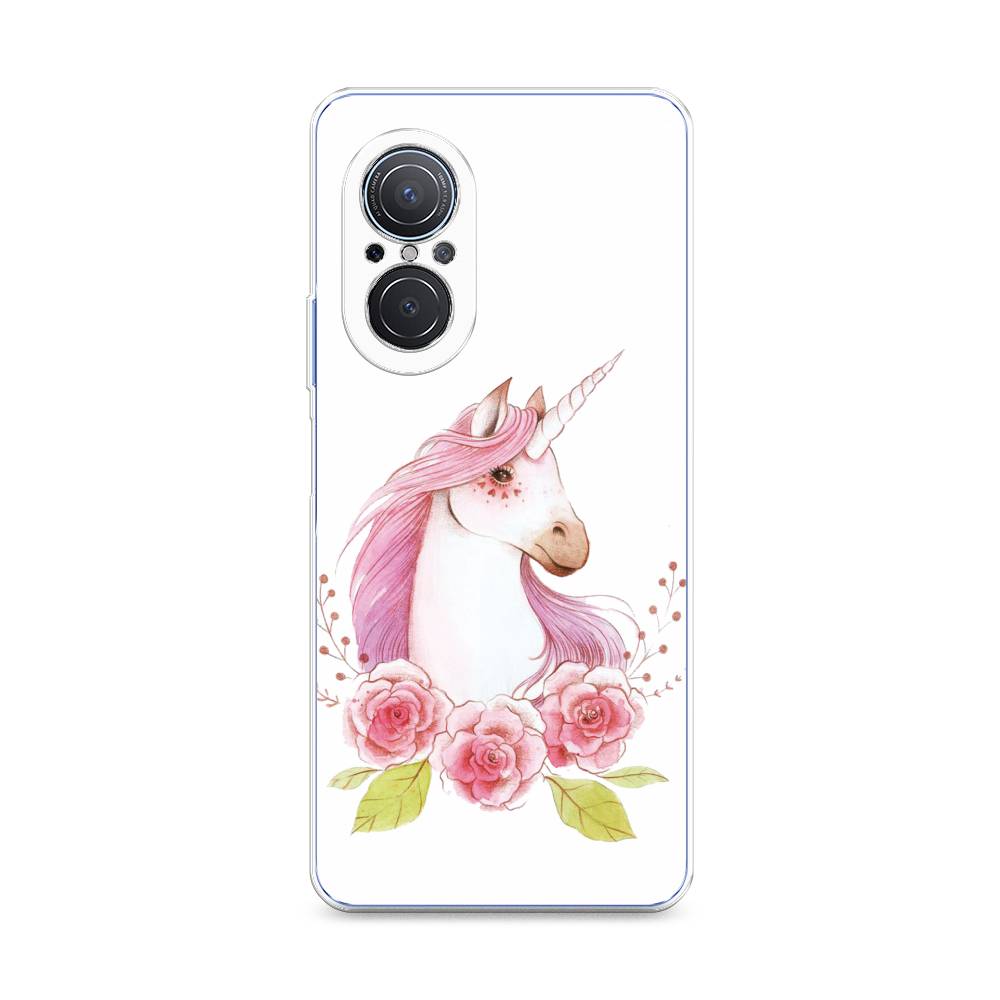 

Чехол для Huawei Nova 9 SE "Единорог цветы", Белый;розовый;серый, 6107250-1