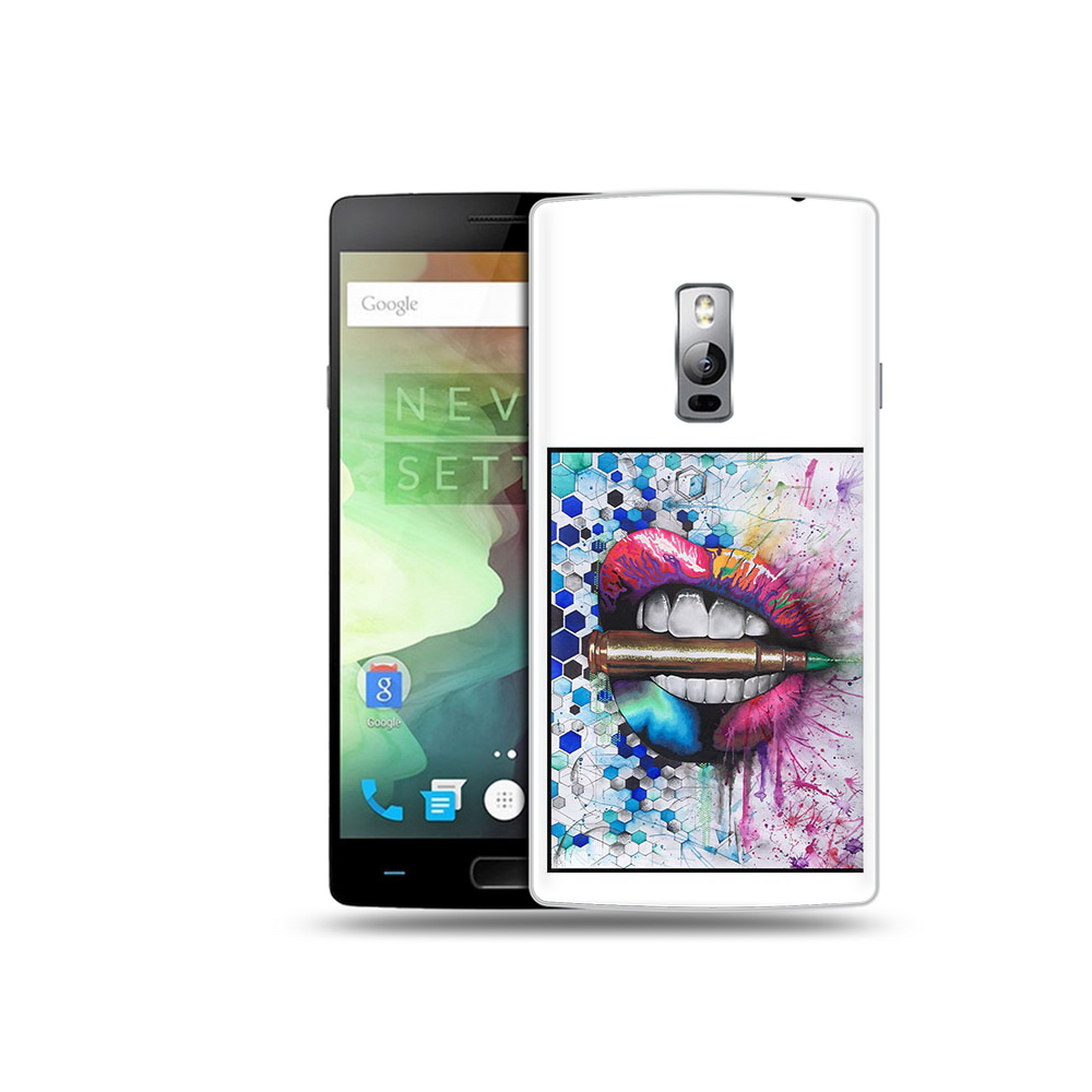

Чехол MyPads Tocco для OnePlus 2 разноцветные губы с пулей, Прозрачный, Tocco