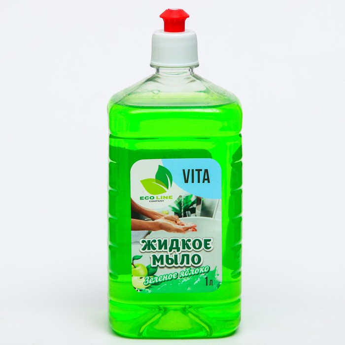 Жидкое мыло VITA Зеленое яблоко 1 л. зеленое окно 12