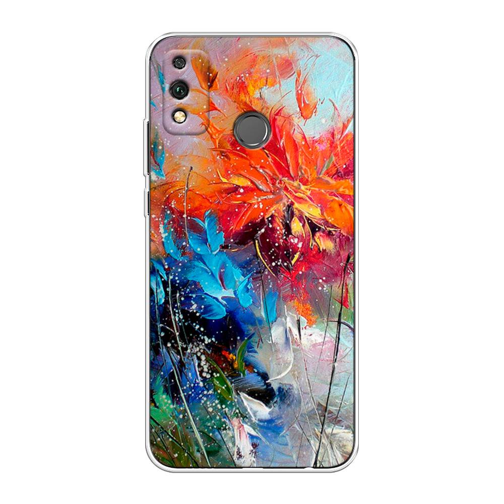 

Чехол на Honor 9X Lite "Абстрактные цветы", Оранжевый;синий, 6104250-4